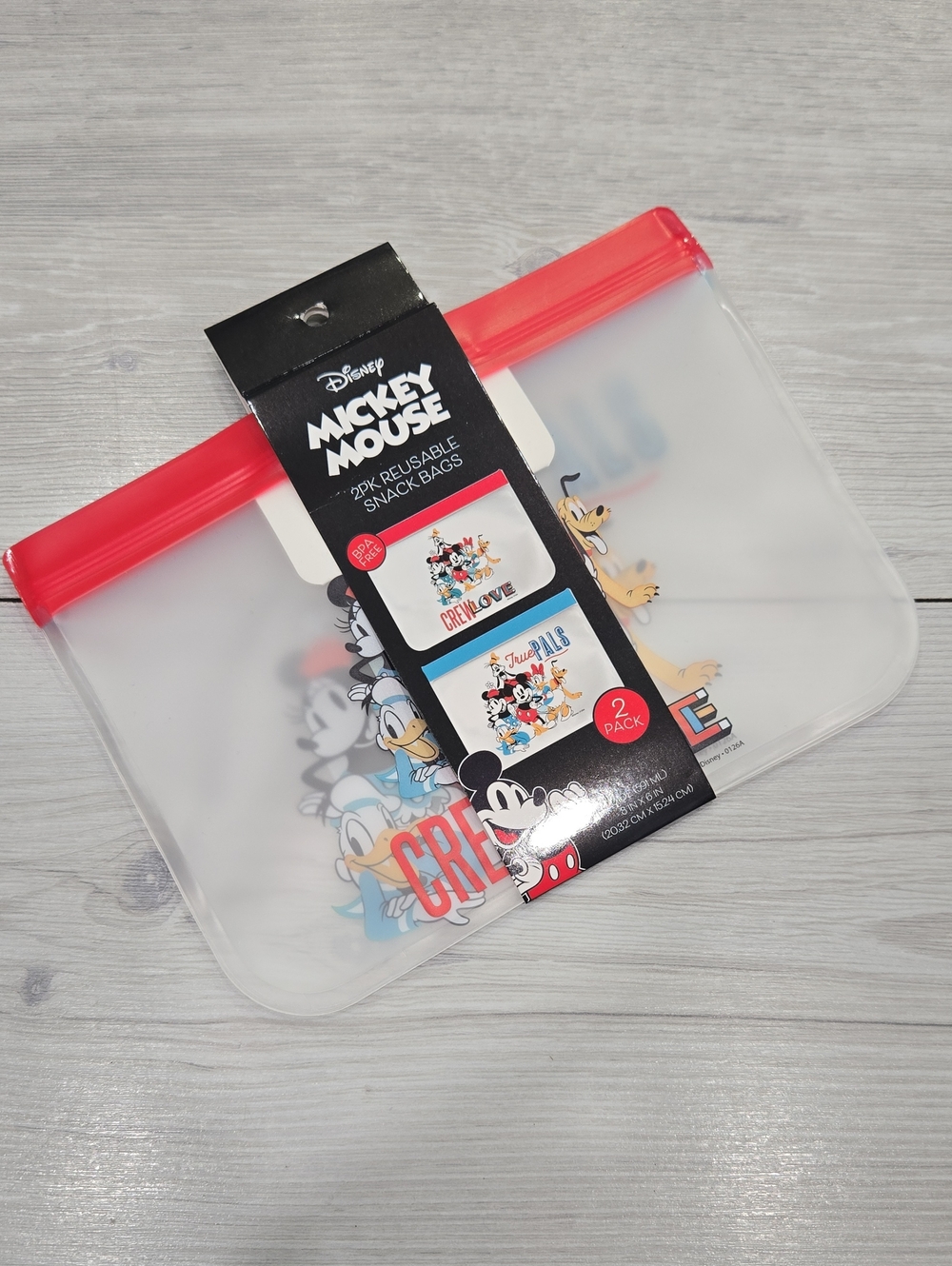 Disney Mickey Mouse Reusable Snack Bags - Red Zip Top (2-Pack)